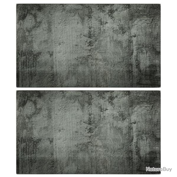 Planches � d�couper 2 pcs motif de b�ton Verre tremp�
