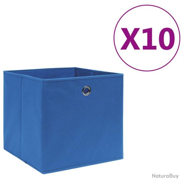 Bo�tes de rangement 10 pcs Tissu intiss� 28x28x28 cm Bleu
