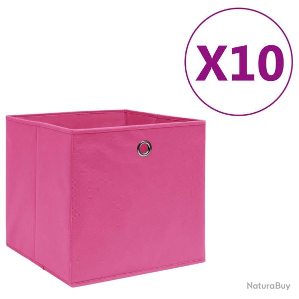 Bo�tes de rangement 10 pcs Tissu intiss� 28x28x28 cm Rose