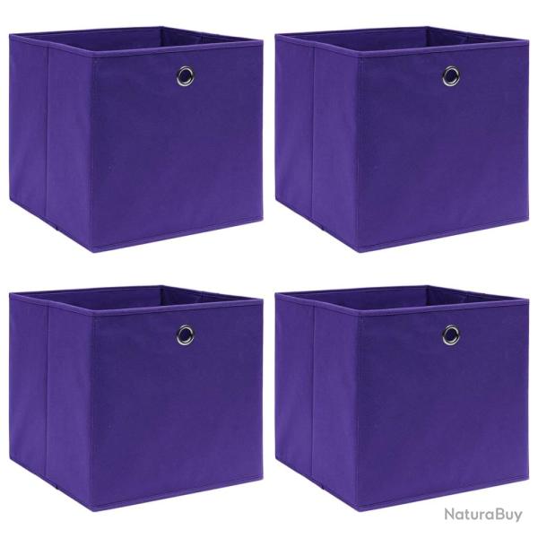 Bo�tes de rangement 4 pcs Tissu intiss� 28x28x28 cm Violet