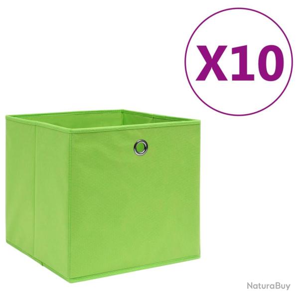 Bo�tes de rangement 10 pcs Tissu intiss� 28x28x28 cm Vert