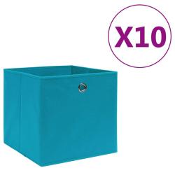 Bo&icirc;tes de rangement 10 pcs Tissu intiss&eacute; 28x28x28 cm Bleu azur&eacute;