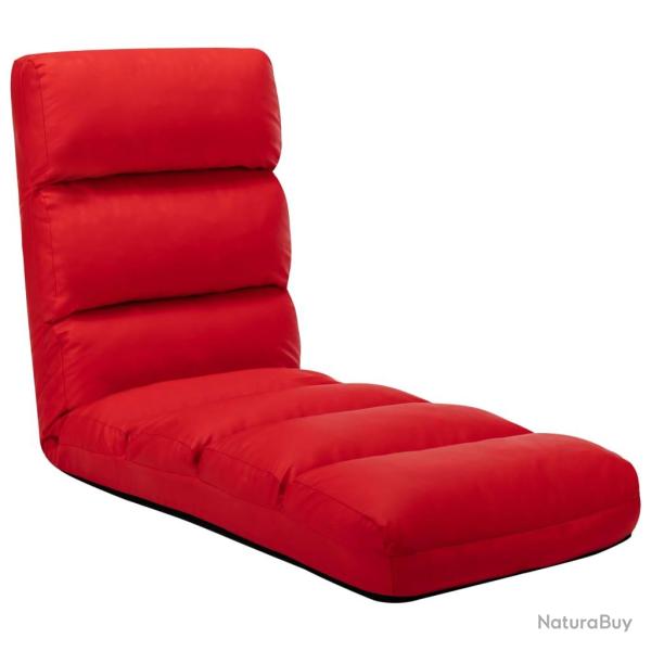 Chaise pliable de sol Rouge Similicuir