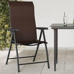 Chaises pliables de lot de 4 marron r&eacute;sine tress&eacute;e