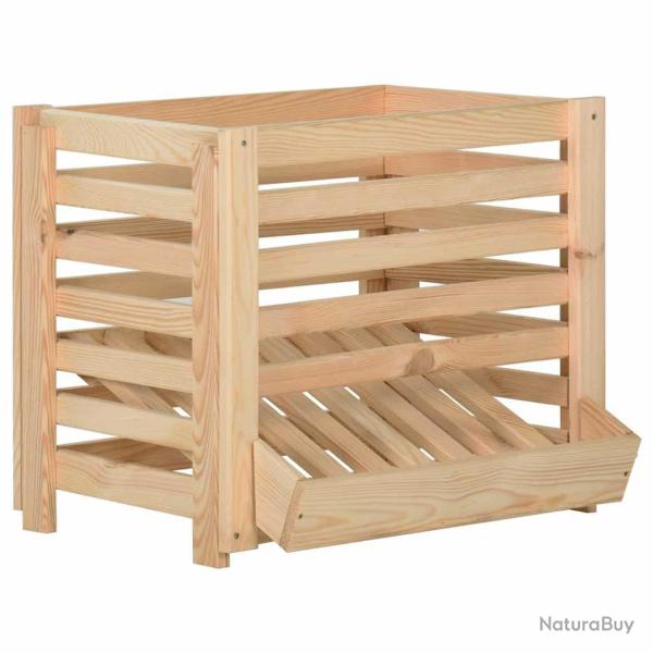 Bo�te � pommes de terre 60x40x50 cm Bois de pin solide