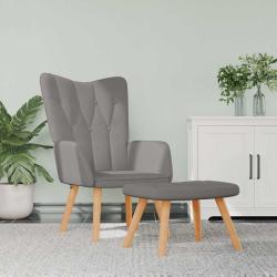 Chaise de relaxation avec tabouret Taupe Tissu
