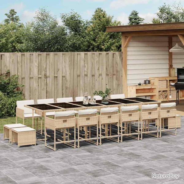 Ensemble � manger de et coussins 17 pcs beige