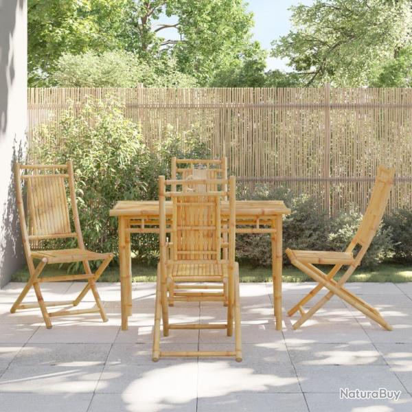 Chaises pliables de lot de 4 46x66x99 cm bambou