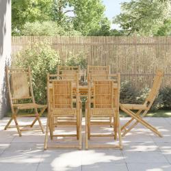 Chaises pliables de lot de 6 46x66x99 cm bambou