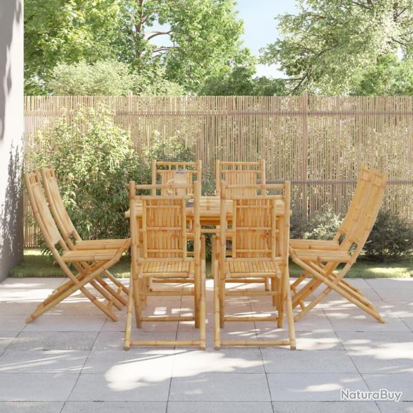 Chaises pliables de lot de 8 46x66x99 cm bambou