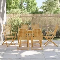 Chaises pliables de lot de 6 53x66x99 cm bambou