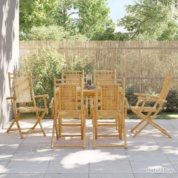 Chaises pliables de lot de 6 53x66x99 cm bambou