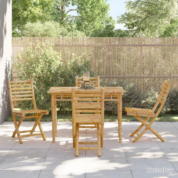 Chaises pliables de lot de 4 43x54x88 cm bambou