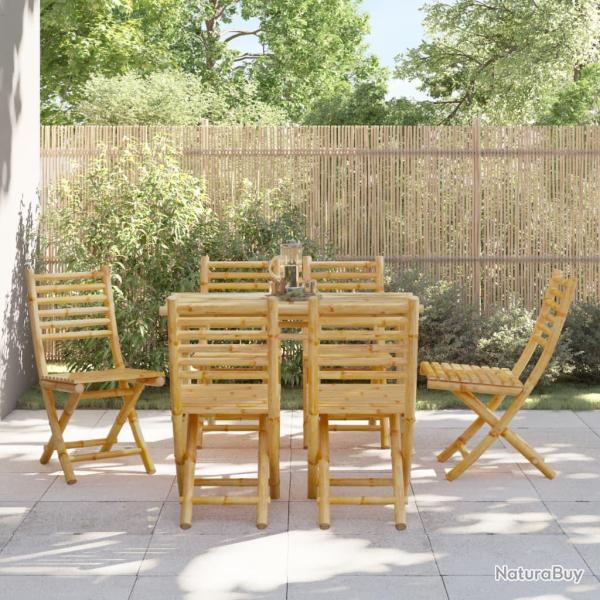 Chaises pliables de lot de 6 43x54x88 cm bambou