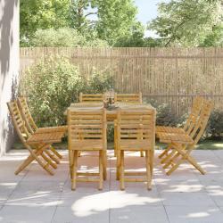 Chaises pliables de lot de 8 43x54x88 cm bambou