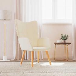 Chaise de relaxation Cr&egrave;me Tissu