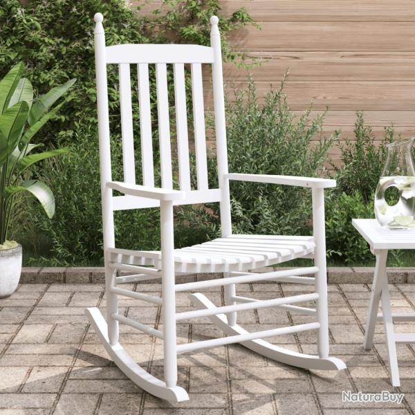 Chaises � bascule si�ges incurv�s lot de 2 blanc sapin massif