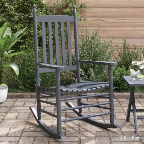 Chaises � bascule si�ges incurv�s lot de 2 gris peuplier massif