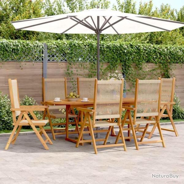 Ensemble � Manger de 7pcs beige polypropyl�ne et bois
