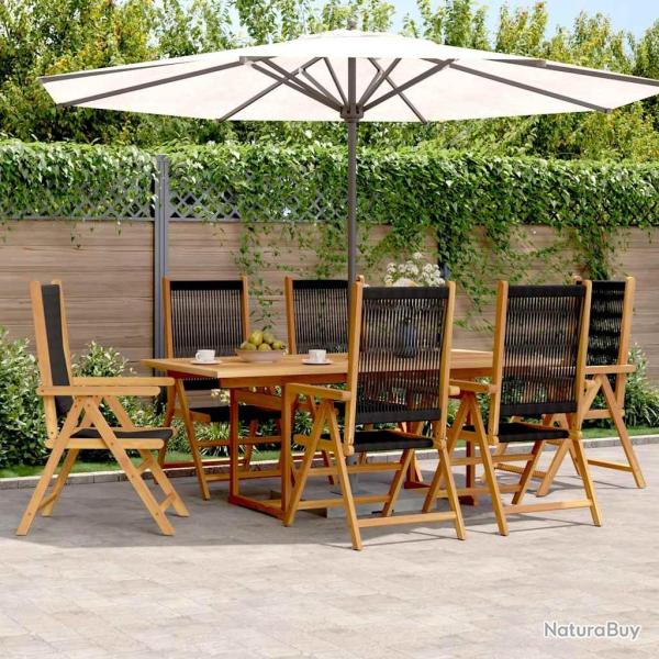 Ensemble � Manger de 7pcs noir polypropyl�ne bois massif