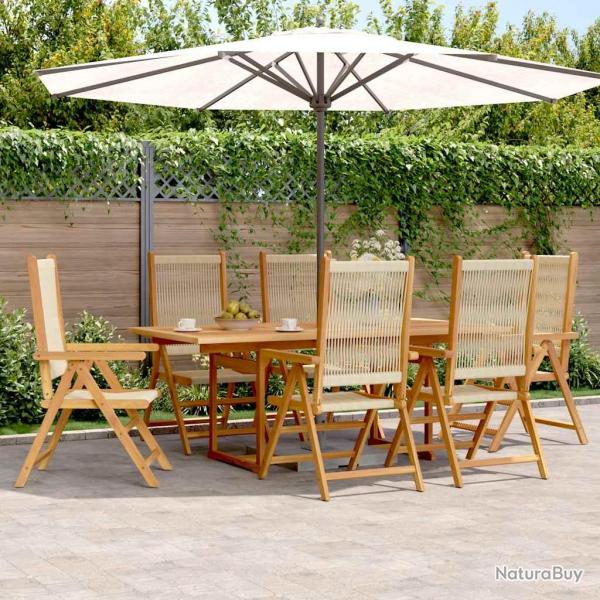 Ensemble � Manger de 7 pcs beige polypropyl�ne et bois
