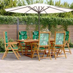 Ensemble &agrave; manger de 7 pcs motif de feuilles tissu bois