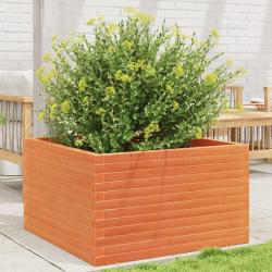 Jardini&egrave;re cire marron 80x80x46 cm bois de pin massif