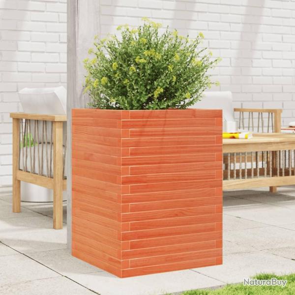 Jardini�re cire marron 50x50x68,5 cm bois de pin massif
