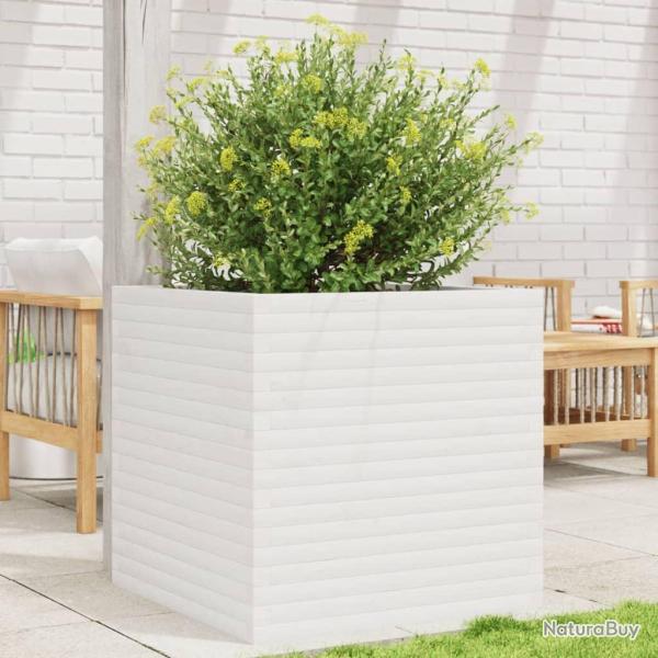 Jardini�re blanc 70x70x68,5 cm bois de pin massif