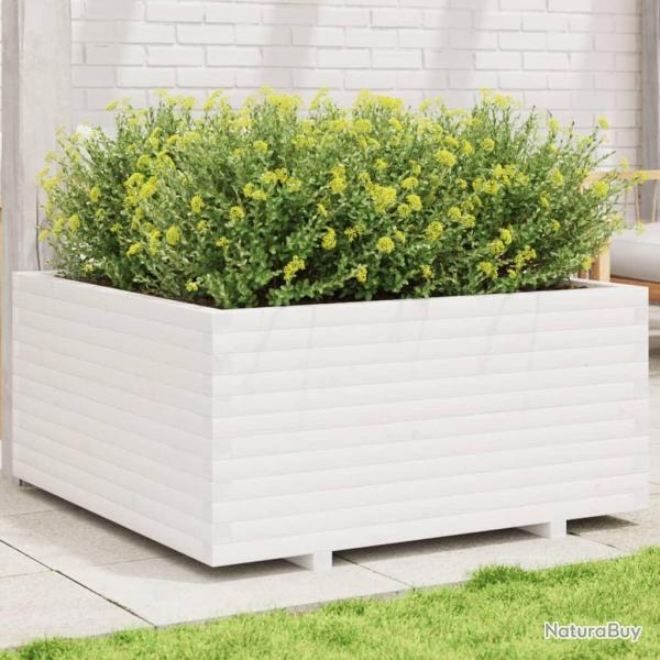 Jardini�re blanc 100x100x49,5 cm bois de pin massif