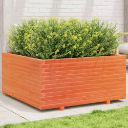 Jardini&egrave;re cire marron 100x100x49,5 cm bois de pin massif