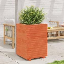 Jardini&egrave;re cire marron 50x50x72,5 cm bois de pin massif