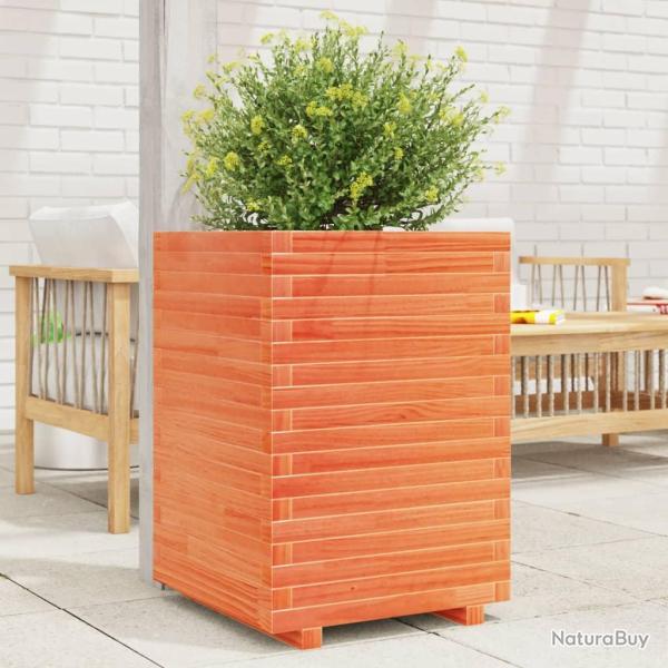 Jardini�re cire marron 50x50x72 cm bois de pin massif
