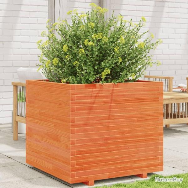 Jardini�re cire marron 80x80x72 cm bois de pin massif