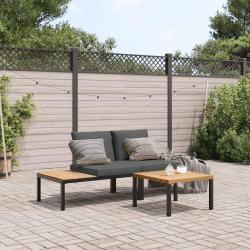 Salon de 3 pcs avec coussins noir aluminium