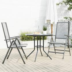 Ensemble de chaises de inclinables 3 pcs anthracite