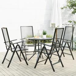 Ensemble de chaises de inclinables 5 pcs anthracite