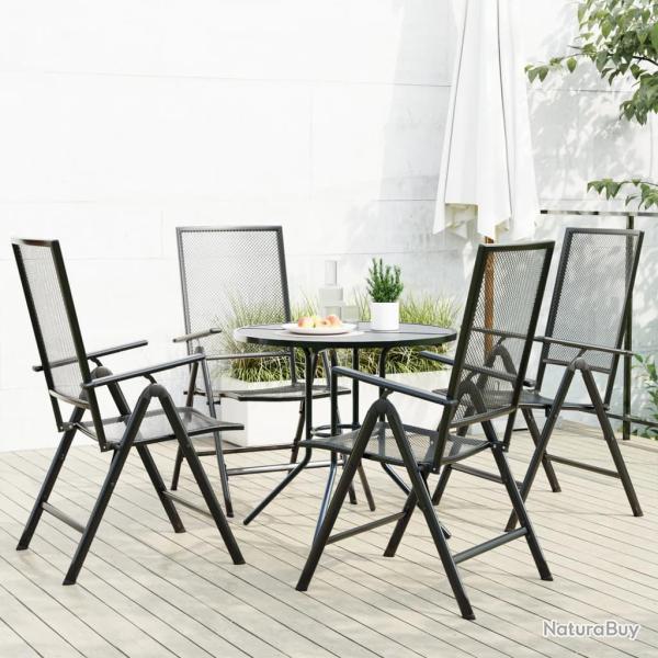 Ensemble de chaises de inclinables 5 pcs anthracite