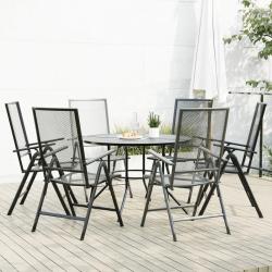 Ensemble de chaises de inclinables 7 pcs anthracite