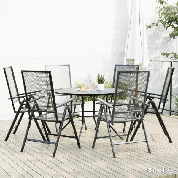 Ensemble de chaises de inclinables 7 pcs anthracite
