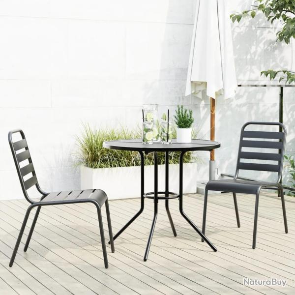 Ensemble de chaises de empilables 3 pcs anthracite