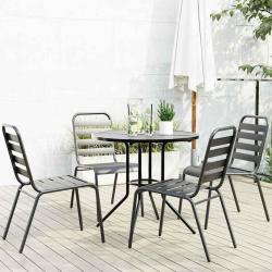 Ensemble de chaises de empilables 5 pcs anthracite