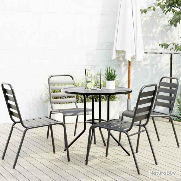 Ensemble de chaises de empilables 5 pcs anthracite