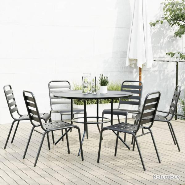 Ensemble de chaises de empilables 7 pcs anthracite