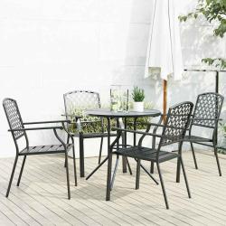 Ensemble de chaises empilables, 5 pi&egrave;ces, anthracite