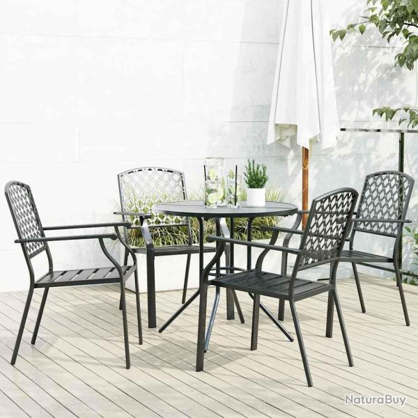 Ensemble de chaises empilables, 5 pi�ces, anthracite