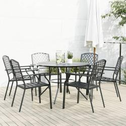 Ensemble de chaises de empilables 7 pcs anthracite
