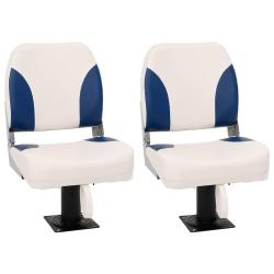 Si&egrave;ge de bateau pliable lot de 2 bleu et blanc