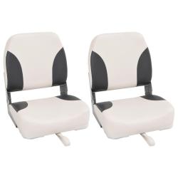 Si&egrave;ges de bateau pliables lot de 2 &agrave; dossier haut 41x36x48 cm