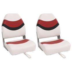 Si&egrave;ges de bateau pliables lot de 2 &agrave; dossier haut 44x38x55 cm